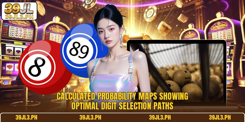 Calculated probability maps showing optimal digit selection paths