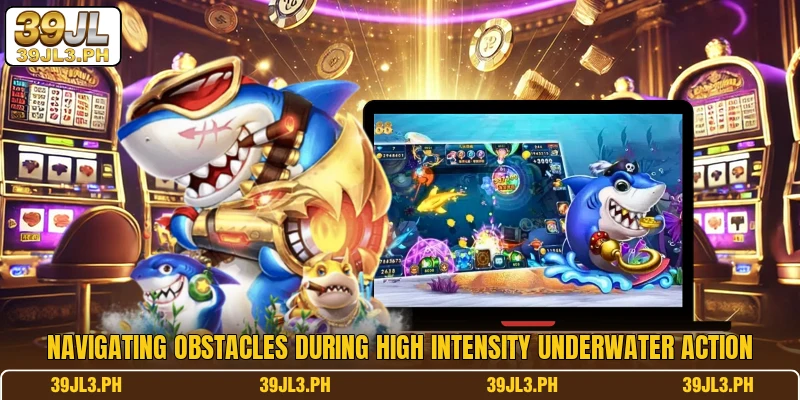 Navigating obstacles during high intensity underwater action
